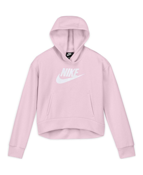 Nike Girl's Sportswear Club Fleece Hoodie - Extended Size (Big Kids) Pink Foam/White S+ (8-9 Plus Big Kid) Nike Girl's Sportswear Club Fleece Hoodie - Extended Size (Big Kids) Pink Foam/White S+ (8-9 Plus Big Kid)