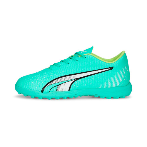 PUMA Ultra Play Turf Training Sneaker, Electric Peppermint-White-Fast Yellow, 6.5 US Unisex Big Kid