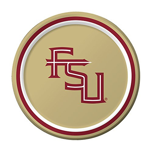 Creative Converting Florida State University Dessert Paper Plates, 8-Count, 10" x 12"