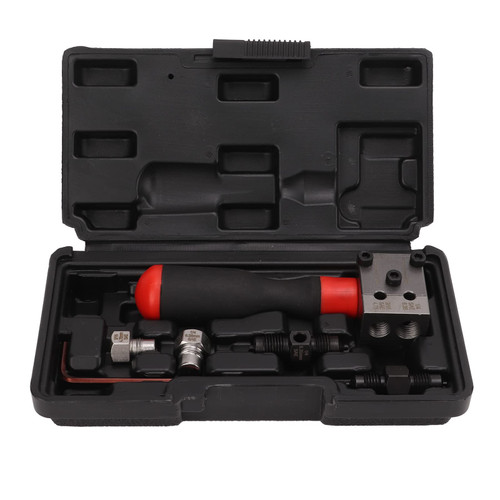 Single Double Flaring Tool Adapter, 3/16in 1/4in Copper Tube Brake Line Single Double Flare Tool Kit for Brake Line and Brass Tubing Tool