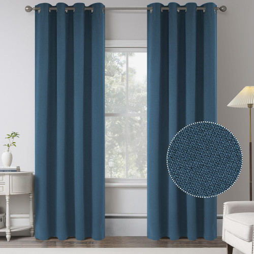 Linen Absolutely Blackout Curtains for Bedroom - Set of 2 Panels 95 Inches Long Total Room Darkening Thermal Insulated Window Curtain Panels for Living Room (W52 x L95 Inch Length,Denim Blue ) Linen Absolutely Blackout Curtains for Bedroom - Set of 2 Panels 95 Inches Long Total Room Darkening Thermal Insulated Window Curtain Panels for Living Room (W52 x L95 Inch Length,Denim Blue )
