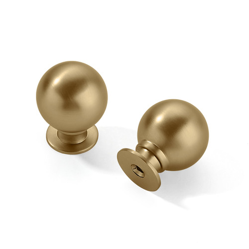 CABDM 20 Pack 1 Inch Vintage Ball Champagne Bronze Cabinet Knobs Kitchen Cabinet Hardware Satin Brass Drawer Knobs Pulls for Drawers.