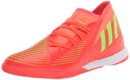 adidas Unisex Edge.3 Predator Indoor Soccer Shoe, Solar Red/Solar Green/Black, 12.5 US Men