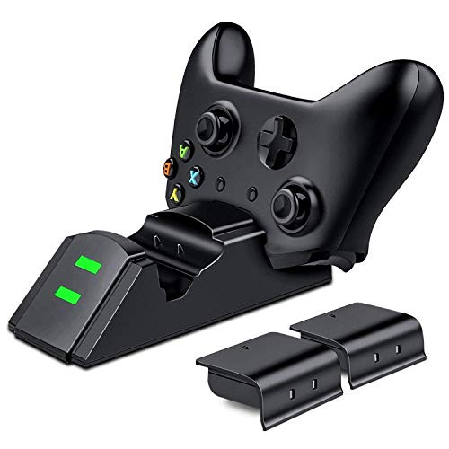 Xbox One Wireless Controller Charger,Dual Docking Charging Station Dock with 2x600mAh Rechargeable Battery Packs and USB Cable for Xbox One/One S/One X/One Elite Wireless Controller Xbox One Wireless Controller Charger,Dual Docking Charging Station Dock with 2x600mAh Rechargeable Battery Packs and USB Cable for Xbox One/One S/One X/One Elite Wireless Controller