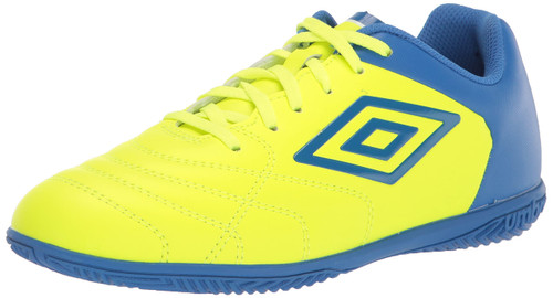 Umbro Men's Classico XI IC Indoor Soccer Shoe, Yellow/Blue, 10.5