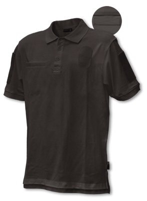 HAZARD 4 Loaded Battle Polo(TM) Tactical Arm/Chest Velcro-Patch Cotton Shirt (R) - Black (Small)