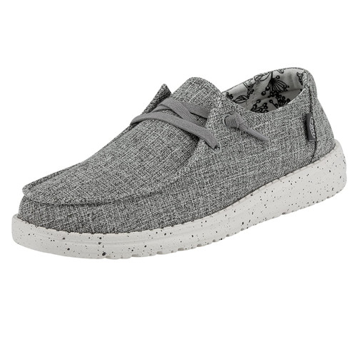 Hey Dude Women's Wendy Blend Linen Iron Size 11 | Women's Shoes | Women's Slip On Shoes | Comfortable & Light-Weight