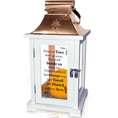 Sympathy Lantern with LED Candle and Poem Card, Memorial Lanterns for Loss of Loved One, Bereavement Memorial Lantern Memorial Gifts for Loss of Mother Father Grandmother, in Memory Lantern Cardinal