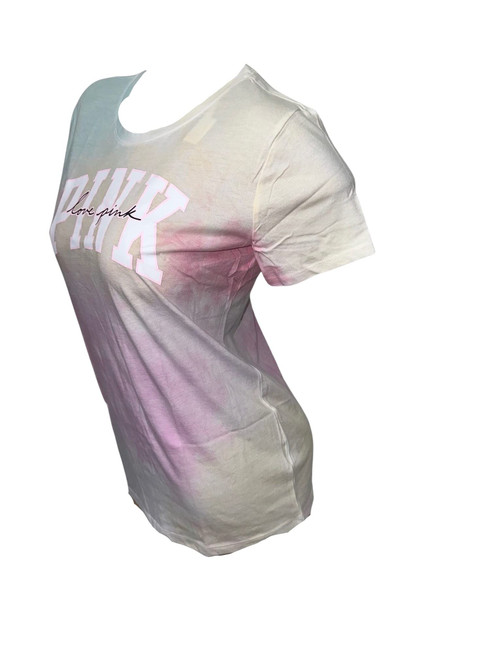Victoria's Secret Pink Knit Short Sleeve Perfect Tee Size X-Small Color Tie Dye New