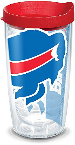 Tervis 1102333 NFL Buffalo Bills Colossal Tumbler with Wrap and Red Lid 16oz, Clear