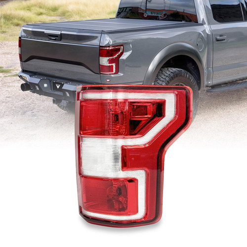 Rongxu Auto Tail Light Assembly Compatible with Ford F150 18-20 2018 2019 2020 Halogen Type, OE-Style Rear Light Brake Lamp with Bulbs and Harness, Replace JL3Z13404H, Right Passenger Side Rongxu Auto Tail Light Assembly Compatible with Ford F150 18-20 2018 2019 2020 Halogen Type, OE-Style Rear Light Brake Lamp with Bulbs and Harness, Replace JL3Z13404H, Right Passenger Side