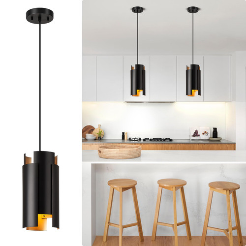 VIOLOEMI Black Pendant Light Modern 1-Light Kitchen Island Pendant Lighting Fixture with Metal Shade, Industrial Farmhouse Ceiling Hanging Lamp for Dining Room Entryway Porch Bedroom Hallway VIOLOEMI Black Pendant Light Modern 1-Light Kitchen Island Pendant Lighting Fixture with Metal Shade, Industrial Farmhouse Ceiling Hanging Lamp for Dining Room Entryway Porch Bedroom Hallway