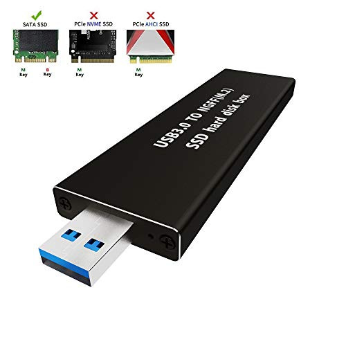 QNINE M.2 SSD Enclosure (No Cable Need), USB to M.2 SATA SSD (B Key) Adapter with Case, Use as Portable SSD, High Performance M.2 External Enclosure, Support M2 2230 2242 2260 2280