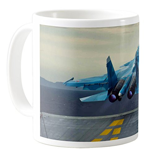 AquaSakura - Aircraft Navy Russian Su 33 Flanker D Sukhoi - 11oz Ceramic Coffee Mug Tea Cup