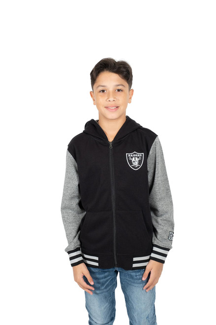 Ultra Game NFL Boy's Super Soft Fleece Full Zip Varisty Hoodie Sweatshirt, Las Vegas Raiders, Team Color, 8 Ultra Game NFL Boy's Super Soft Fleece Full Zip Varisty Hoodie Sweatshirt, Las Vegas Raiders, Team Color, 8