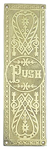 Adonai Hardware Decorative Brass Push Plate (10.2 Inch Push, Polish Lacquered)