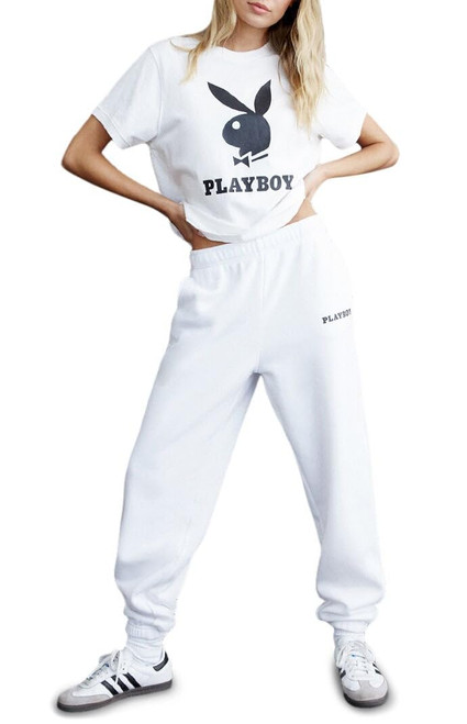 PacSun Playboy Women's Bunny Sweatpants - White Size XS