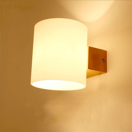 OUUED European Wall Light Simple Creative Solid Wood Wall Lamp Table Lamp Modern European Tatami Bedroom Bedside Lamp Living Room Aisle Balcony Porch Staircase Table Lamp (Color : A)