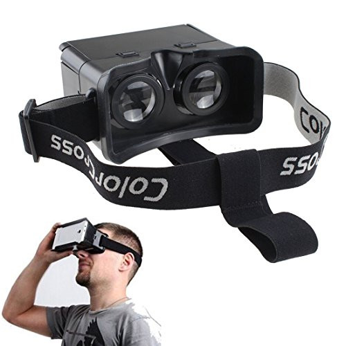 AGPtek Black Google Cardboard Universal Virtual Reality 3D Video Glasses for 3.5" to 6" Smartphones