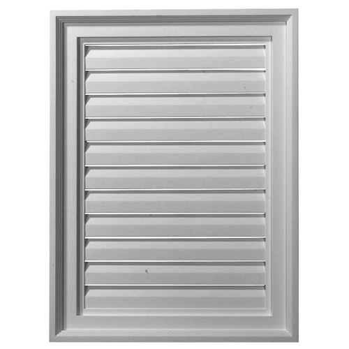 Ekena Millwork 18"W x 20"H Rectangle Urethane Gable Vent Louver, Functional