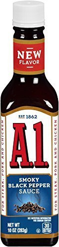 A.1. Sauce 10oz Glass Bottle (Pack of 4) Select Flavor Below (Smoky Black Pepper)
