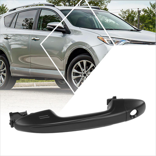 PM PERFORMOTOR Front Left Driver Side Outer Door Handle w/Keyhole Compatible with 13-18 Toyota RAV4,Primered Black