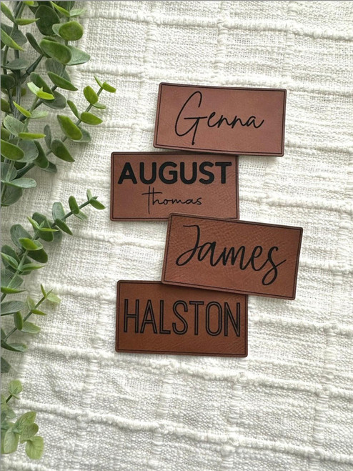 Multi Colors Blank Hat Patches, Beautiful Faux Leather Personalized Name Patch, Gift Engraved Leather Patch, Iron-on Leather Patch, Personalized Leather Patch (3x5-rawhide)
