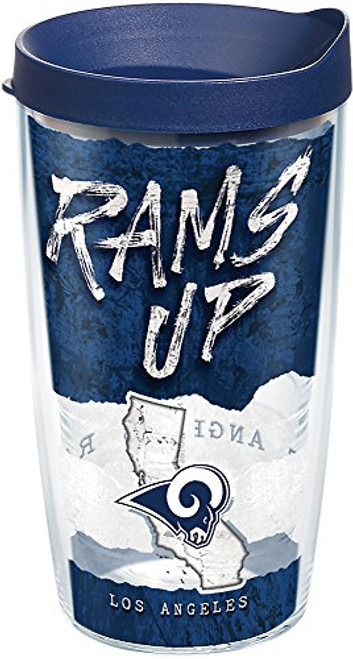 Tervis 1271176 NFL Los Angeles Rams NFL Statement Tumbler with Wrap and Navy Lid 16oz, Clear Tervis 1271176 NFL Los Angeles Rams NFL Statement Tumbler with Wrap and Navy Lid 16oz, Clear