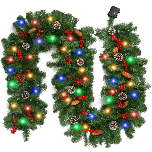Christmas Decorations Outdoor Christmas Decorations Christmas Garland with Light Snowy Pine Cones Red Berries, Artificial Xmas Garland Decorations Indoor Outdoor Garden Home Winter Holiday New Year Christmas Decorations Outdoor Christmas Decorations Christmas Garland with Light Snowy Pine Cones Red Berries, Artificial Xmas Garland Decorations Indoor Outdoor Garden Home Winter Holiday New Year