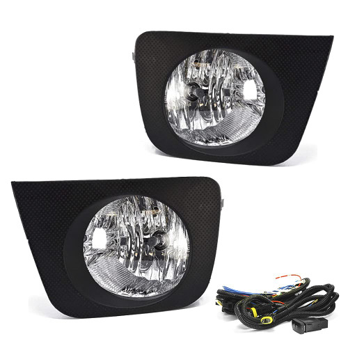 Driving Fog Lights Lamps Replacement for 2006 2007 2008 2009 Toyota 4Runner With 9006 12V 55W Halogen Bulbs & Switch and Wiring Kit (Clear Lens)