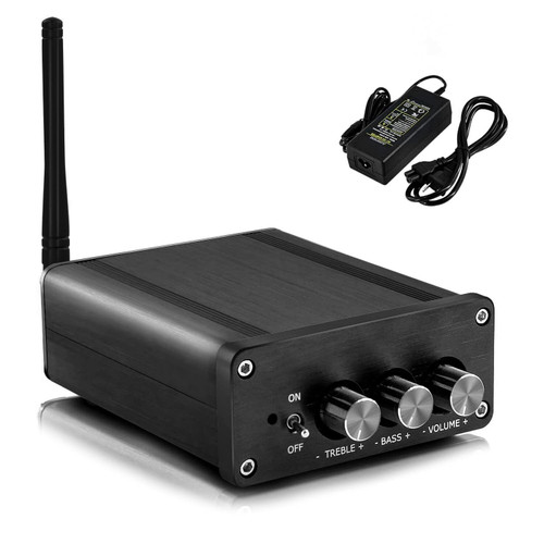 Bluetooth Mini Amplifier Audio Amp - Stereo Integrated 2 Channel Desktop Amps Cl, AIMPIRE AM30 Mini Bluetooth 5.0 Digital Amplifier HiFi Stereo Audio Class D Power Amp 100W x 2 Treble Bass Control