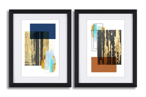 Abstract Framed Wall Art decor, Gold Modern Minimalist Bathroom Bedroom Pictures Canvas Wall Art with Black Frame and Mat kitchen Canvas Prints Wall Paintings Modern Artwork for Living Room