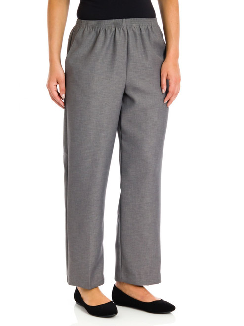 Alfred Dunner Women's Solid Medium Pant Size 16 Grey