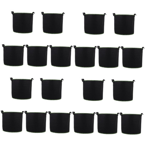 Yardwe 20 Pcs Seedling Bag Vegetable Container Plant Growing Bags 5 Gallon Grow Bags Plant Pots Plant Bags Vegetable Plant Bag Grow Bags 4 Gallon Aeration The Fabric Non-Woven Fabric