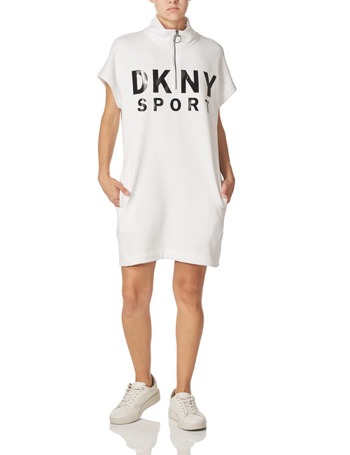 DKNY womens Dkny Sport Women's Sneaker Casual Dress, White With Black Lacquer Logo, Small US