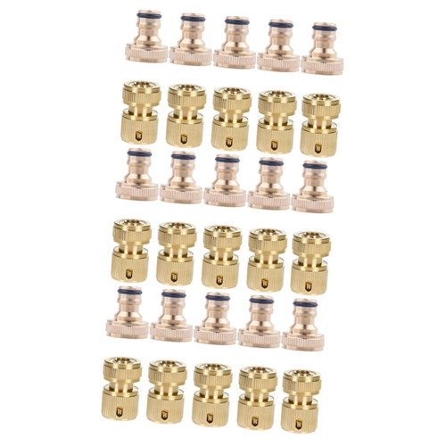Yardwe 30 Pcs Pipe Connector Brass Hose Connector Male to Female Hose Adapter Water Hose Quick Connect Hose Pipe Quick Connector Garden Faucet Connector Aluminum Alloy Trachea