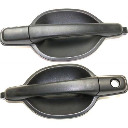 Evan Fischer Front Exterior Door Handle Set of 2 Compatible with 2004-2011 Mitsubishi Endeavor Textured Black Driver and Passenger Side