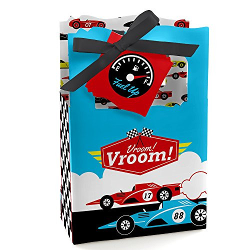 Lets Go Racing - Racecar - Baby Shower or Race Car Birthday Party Favor Boxes - Set of 12