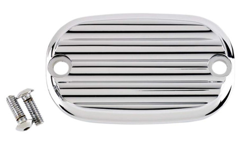 Joker Machine Rear Brake Master Cylinder Cover - Finned - Chrome 0801FN