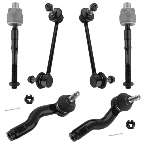 WEDOAUTO 6Pcs Front Inner Outer Tie Rods End Links Sway Bar Fit For Ford Fusion 06-12, For Lincoln Mkz 2007-12, Zephyr 2006, For Mercury Milan 2006-09 Replace# K80251 K80250 ES800102 ES800101 EV800531