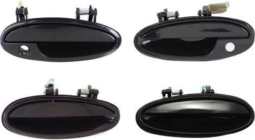 Evan Fischer Front and Rear Exterior Door Handle Set of 4 Compatible with 2000-2005 Buick Lesabre and 2001-2003 Oldsmobile Aurora Smooth Black Driver and Passenger Side