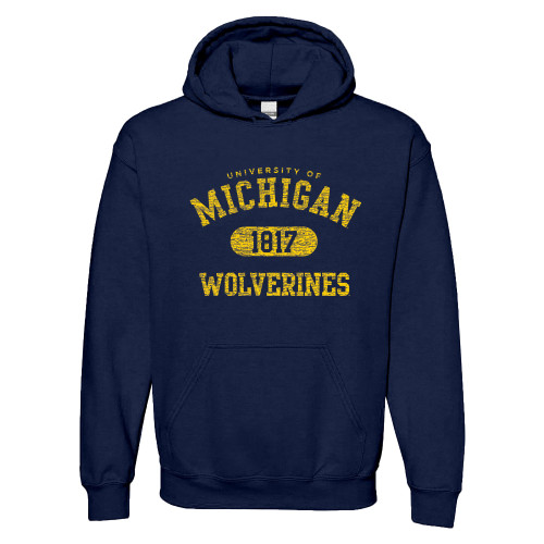 UGP Campus Apparel AH20 - Michigan Wolverines Athletic Arch Hoodie - 3X-Large - Navy
