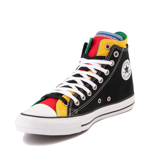 Converse Chuck Taylor All Star Hi Double Upper Sneaker (Black/Multi 9758, Numeric_6)