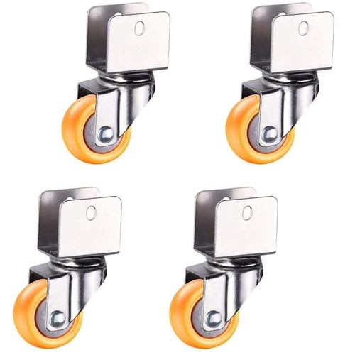 SBTXHJWCGLD 4pcs Furniture Casters 1inch Caster Wheels with Safety Dual Locking,25mm Small Castor Wheels,Furniture Swivel Castors for Baby Bed,with U-Shaped Bracket,Load Bearing 50Kg