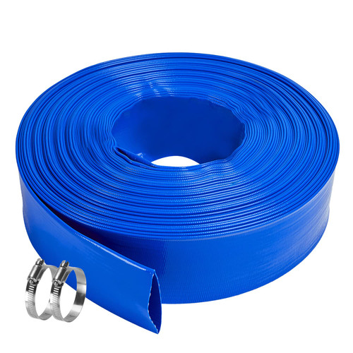 LEBLEBALL 2''x100FT Backwash Hose for Swimming Pools, Reinforced PVC Discharge Hose, Heavy Duty Lay Flat Pool Drain Blue Hose,Weather and Chemical Resistant Ideal for Water Transferring LEBLEBALL 2''x100FT Backwash Hose for Swimming Pools, Reinforced PVC Discharge Hose, Heavy Duty Lay Flat Pool Drain Blue Hose,Weather and Chemical Resistant Ideal for Water Transferring
