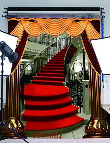 5x7FT Red Carpet Stairs Photography Backdrop Customized Photo Background Studio Prop RM-002
