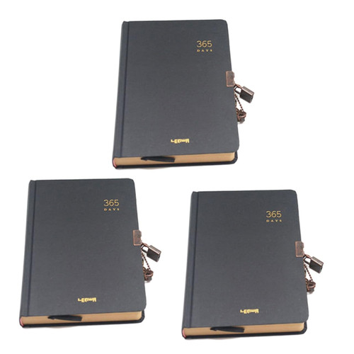 MAGICLULU 3pcs 365 Travel Notepad Kids Girls Diary Girls Secret Diary Journal Sketchbook 365 Days Journal 365 Days Daily Planner Blank Notepad Personal Journal Child Kraft Paper Notebook