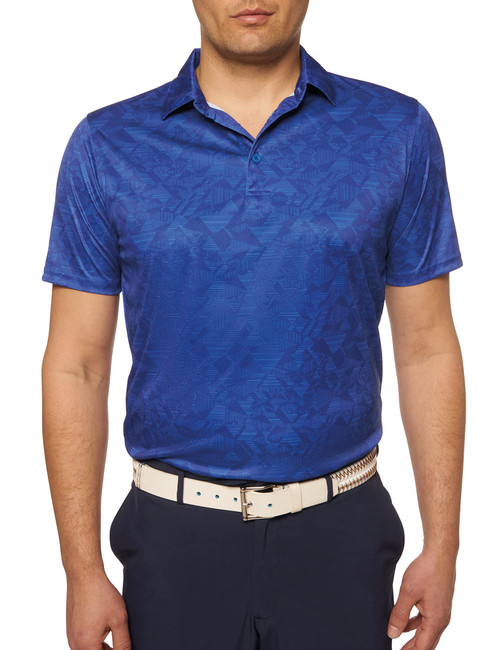 Robert Graham Men's Hydrus Knit Polo Shirt, Cobalt, Medium