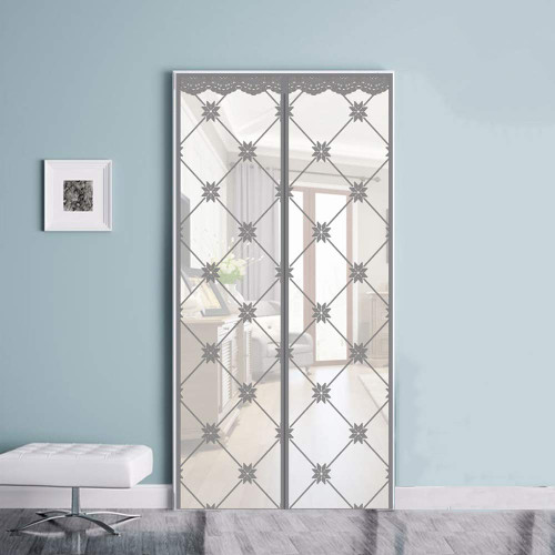 Patio Insect Out Screen Door with Magnets,Full Frame Magnetic Door Net with Heavy Duty Mesh Curtain,Magnetic Screen Door Light Grey 95x200cm(37x79inch)