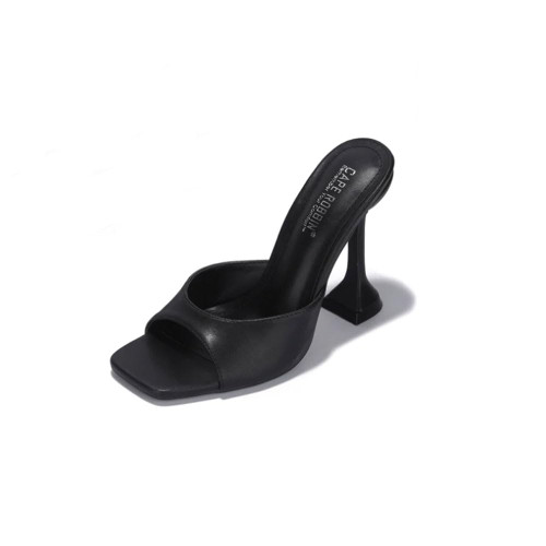 Cape Robbin Lithe Sexy High Heels for Women, Square Open Toe Shoes Heels - Black Size 8